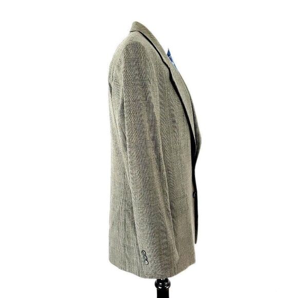 Cricketeer Wool 2 Button Sport Coat 40L Tan Glen Plaid Blazer - Picture 6 of 11